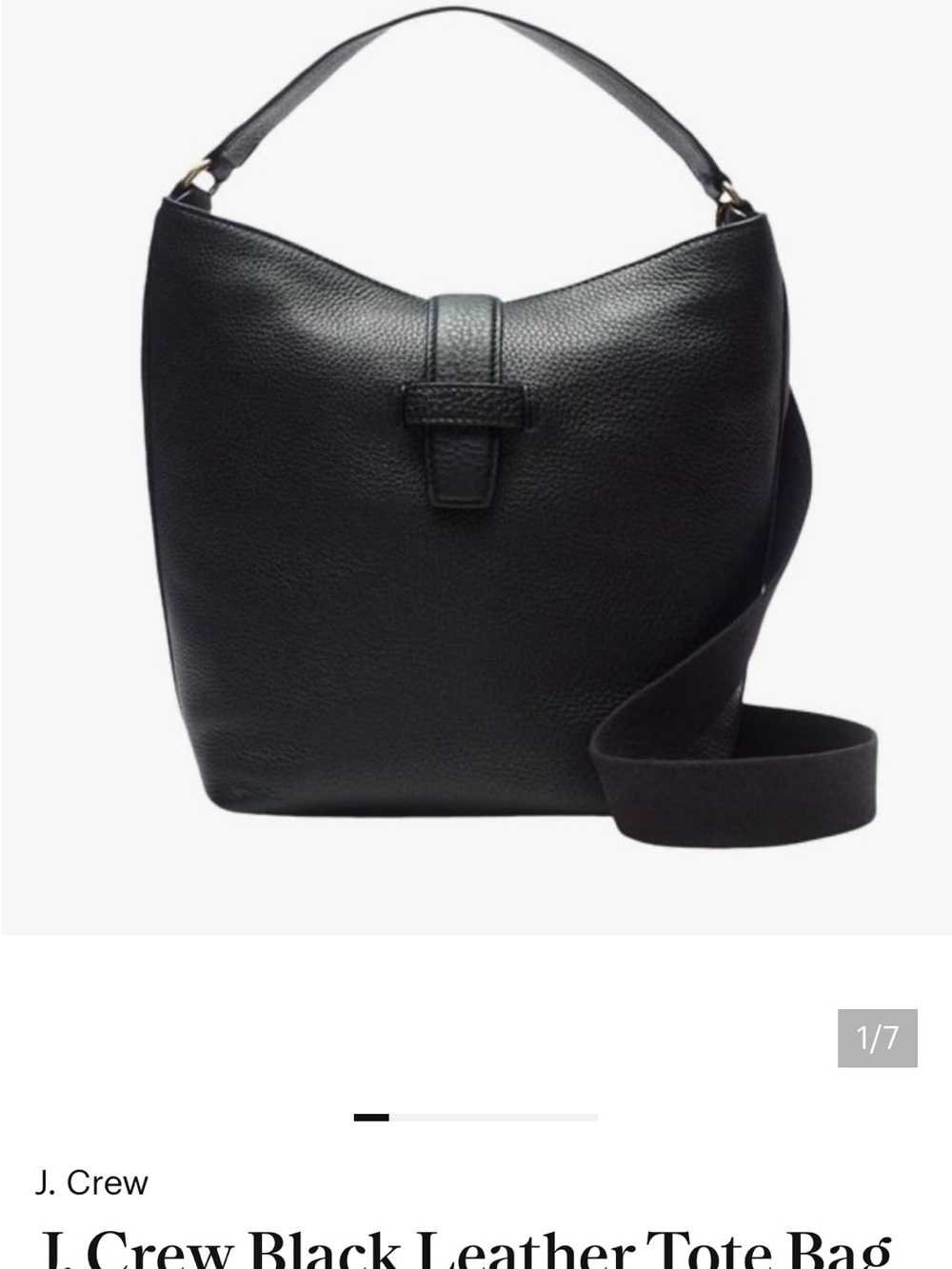 J. Crew Black Leather Hobo Bag $35